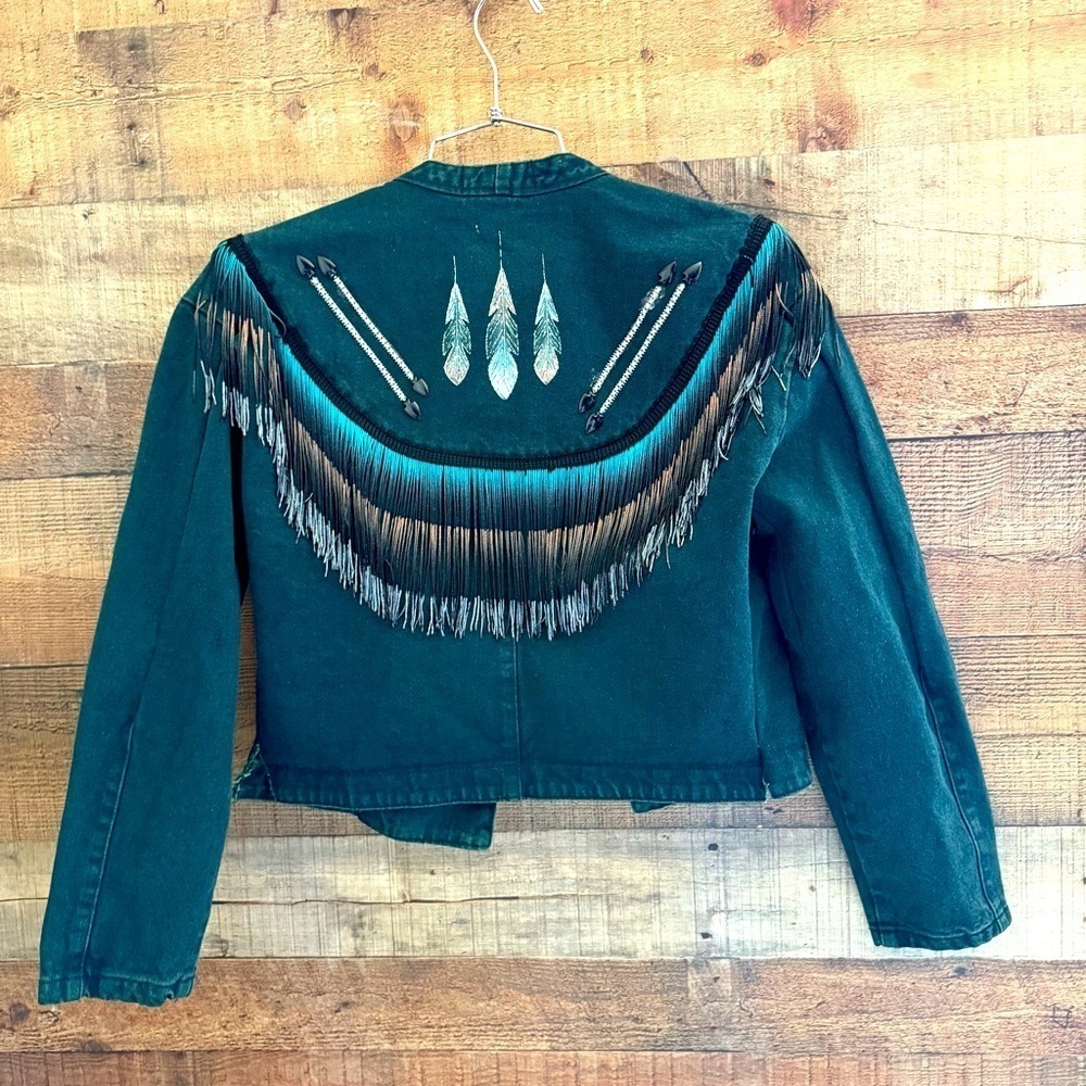 1980’s Wanted By Beads Beautiful Bolero Style Fringe Jacket - Picture 2 of 10
